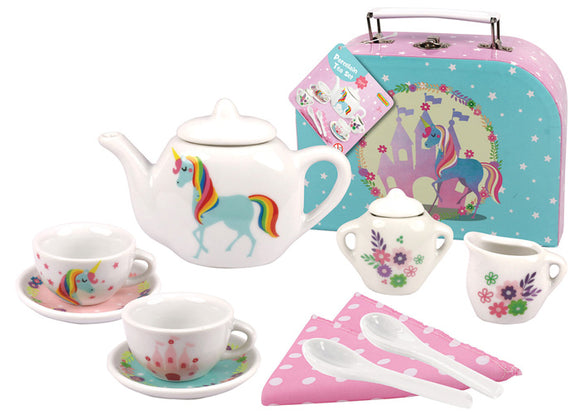 13Pc. Unicorn Porcelain Tea Set