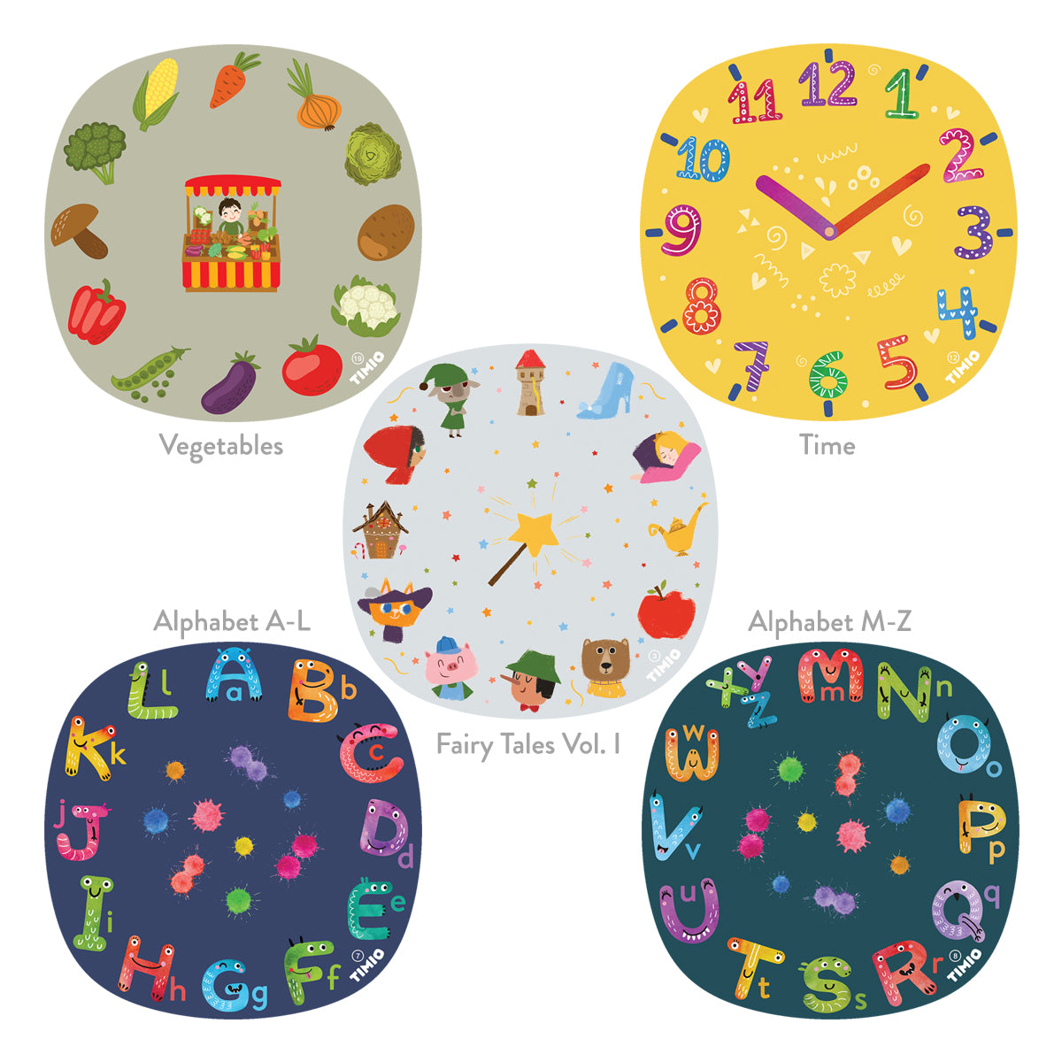 TIMIO Disc set 3 - Fairy Tale, Time, Vegetables, Alphabet A-L and Alf